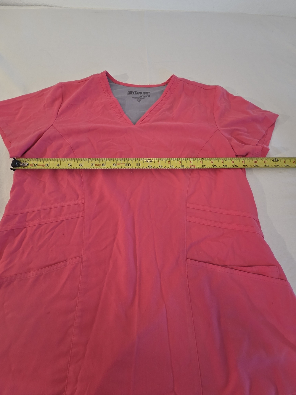 Srub Top -Grey's Anatomy Women's Pink V-Neck. Small Spot, See Picture. - Picture 4 of 7